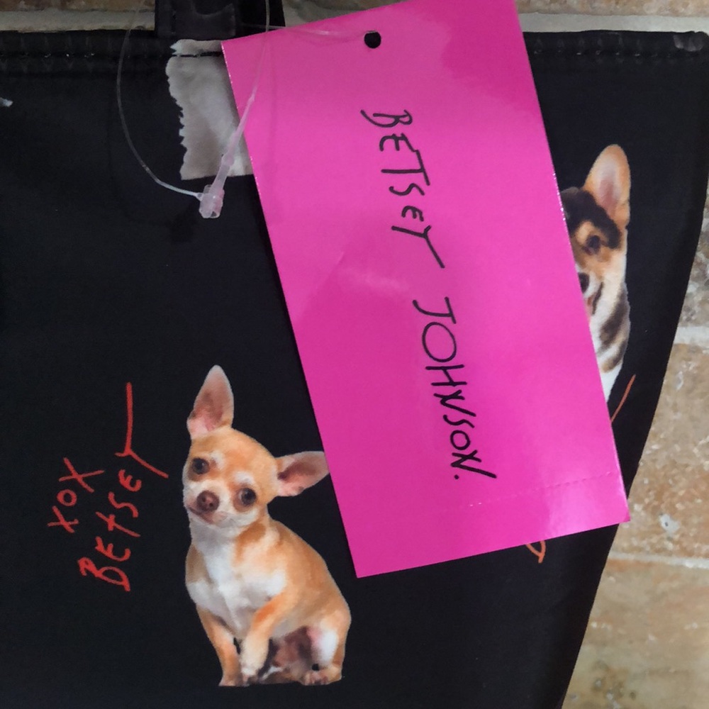 Betsey Johnson DOG LOVERS Satchel Lunch Tote Insulated Bag With Zipper - Picture 8 of 9